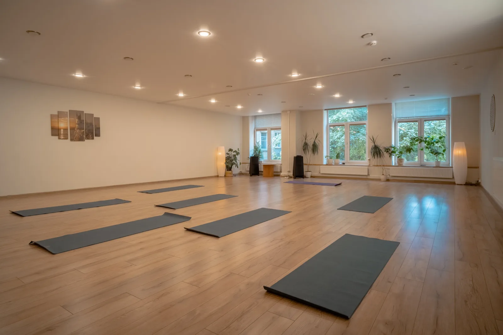 Светлый зал Yoga Multik с ковриками